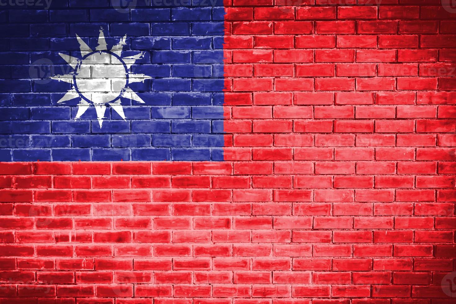 taiwan flag wall texture background photo