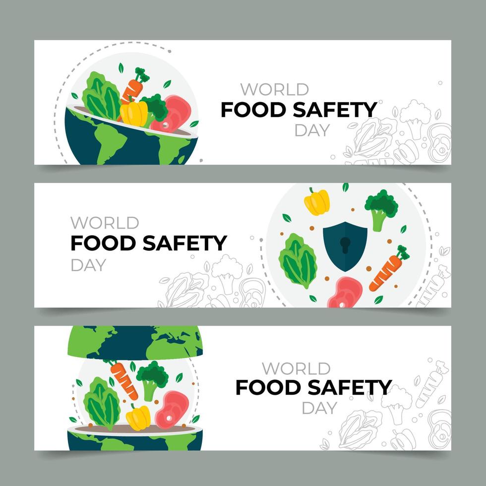 World Food Safety Day Concept Banner TemplatSete vector