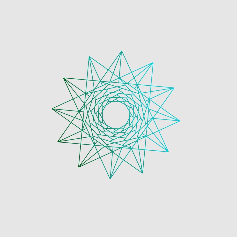 luxury line art mandala flower style design isolated background vector