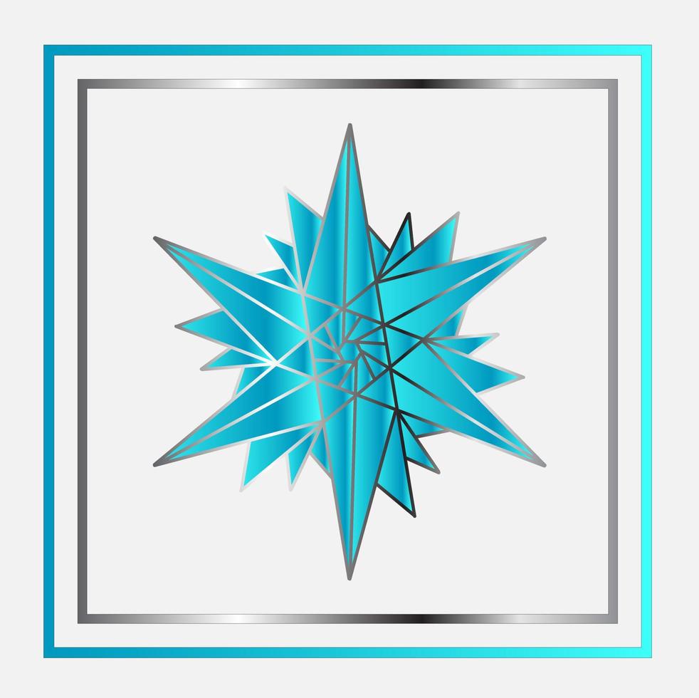 luxury line art mandala snow flake style design isolated background vector