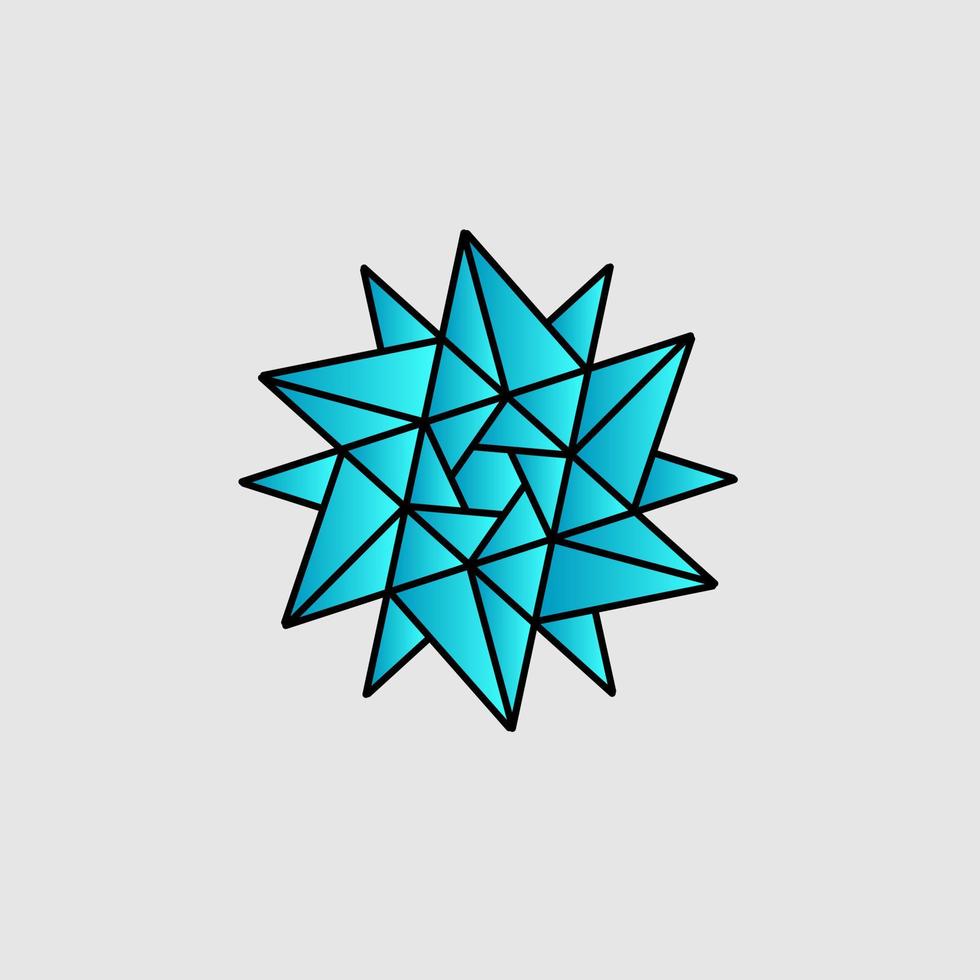 luxury line art mandala snow flake style design isolated background vector