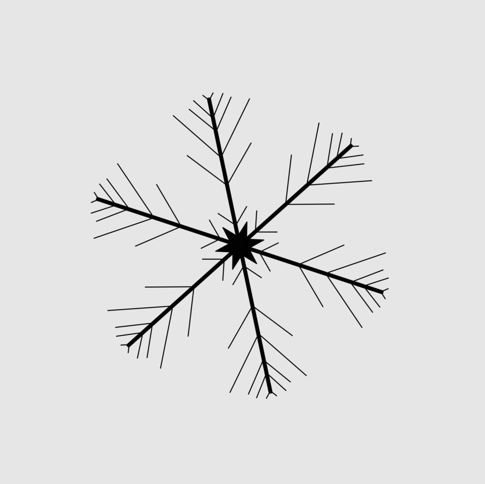 luxury line art mandala snow flake style design isolated background vector