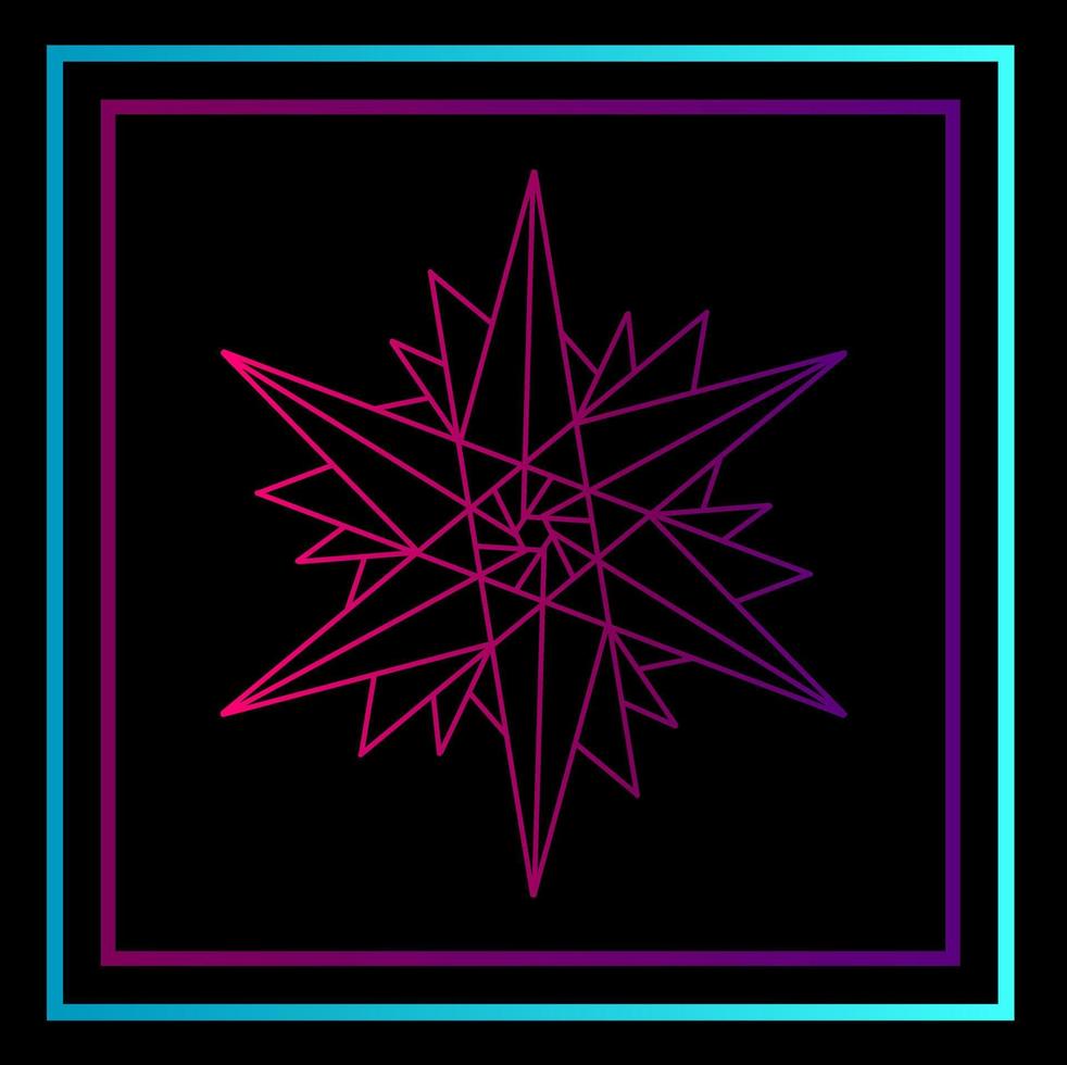 luxury line art mandala snow flake style design isolated background vector