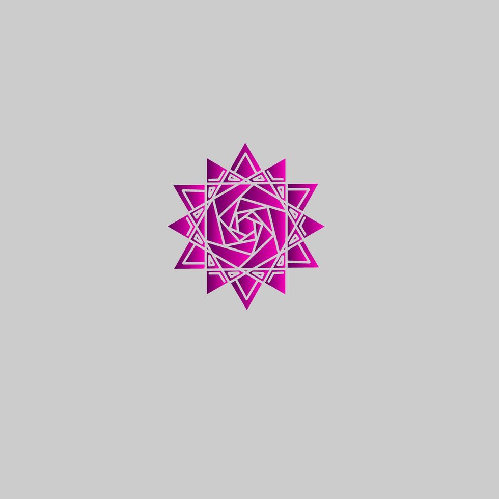 luxury line art mandala flower style design isolated background vector