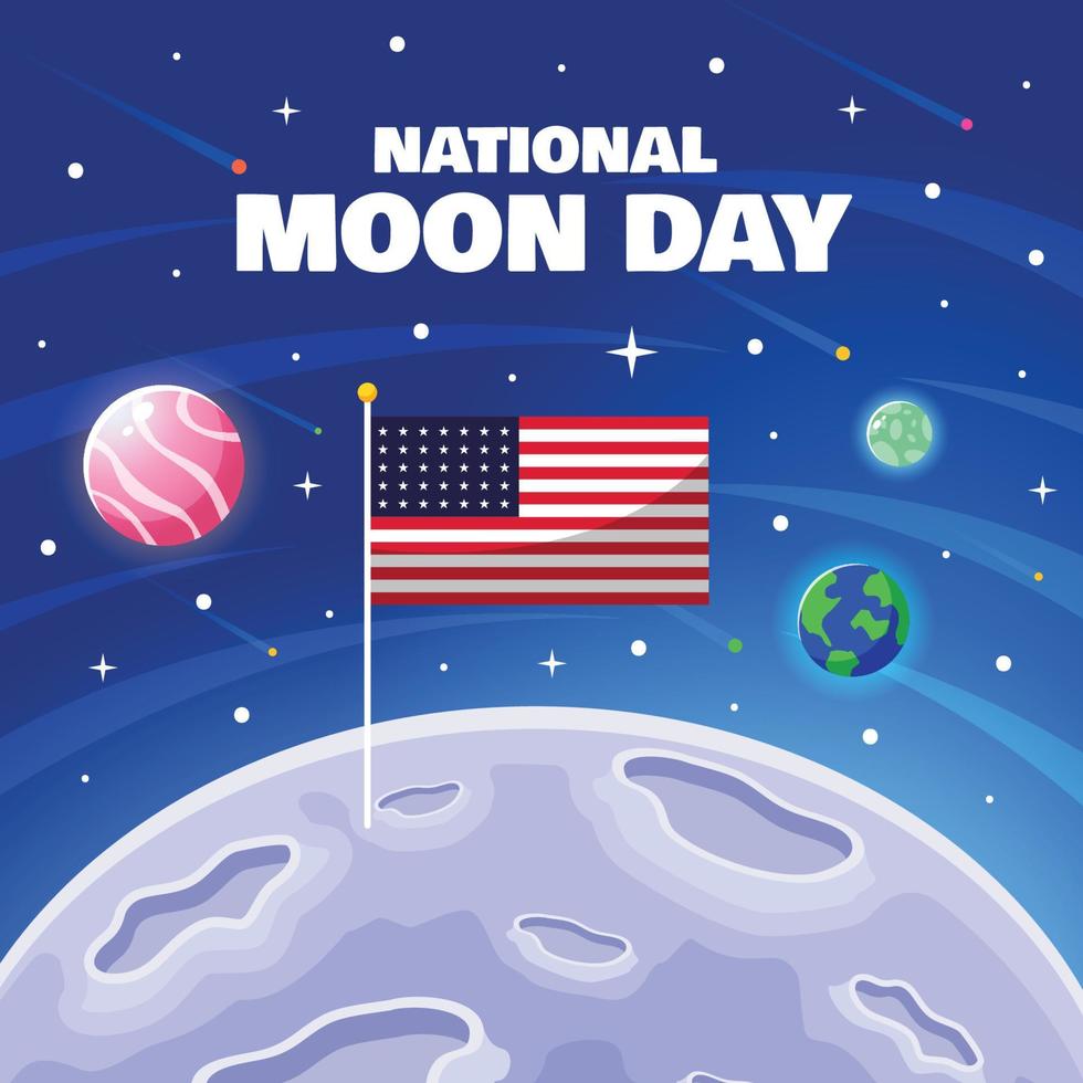 National Moon Day Concept vector