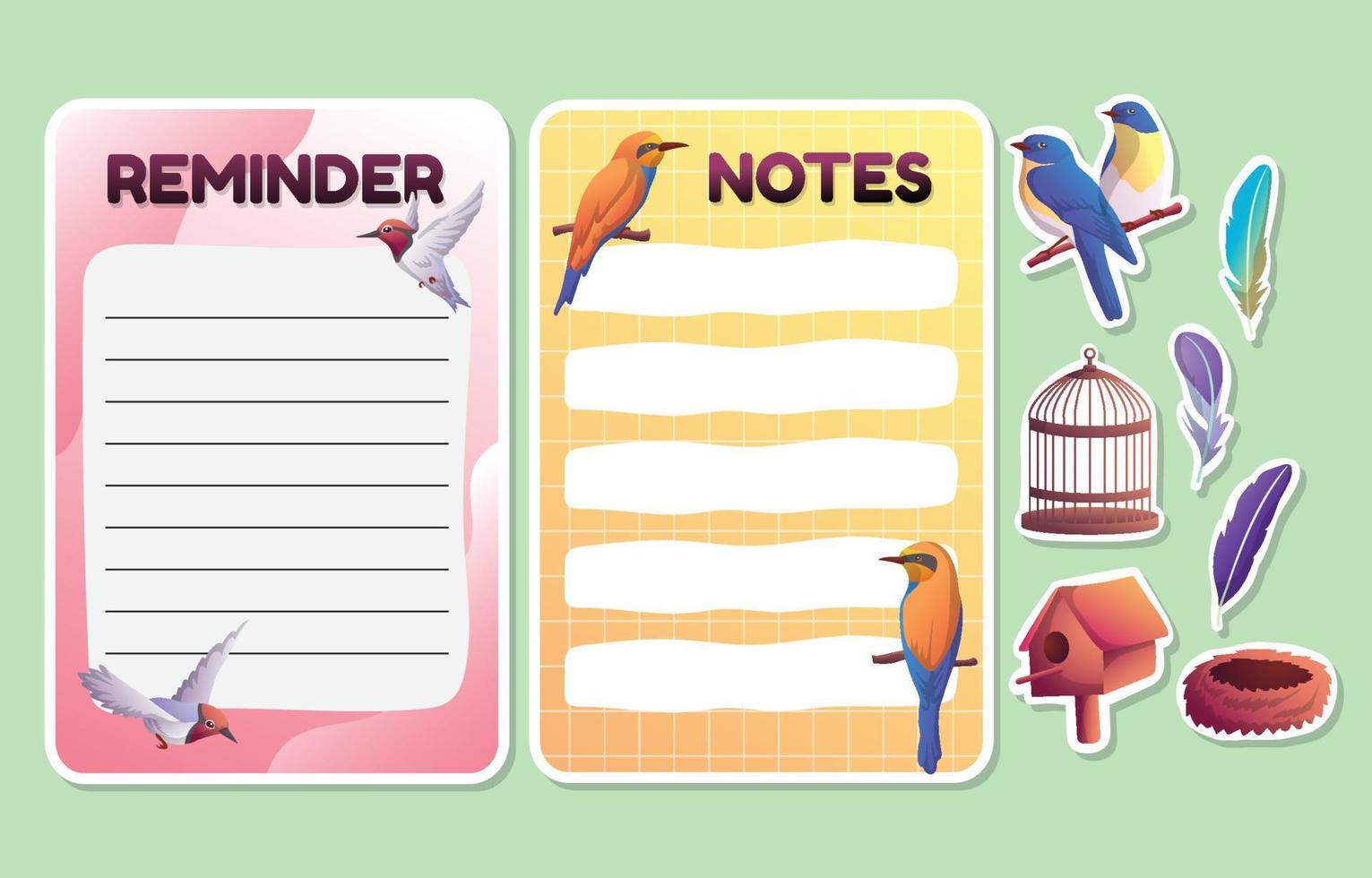 Journal Template of Bird Theme vector