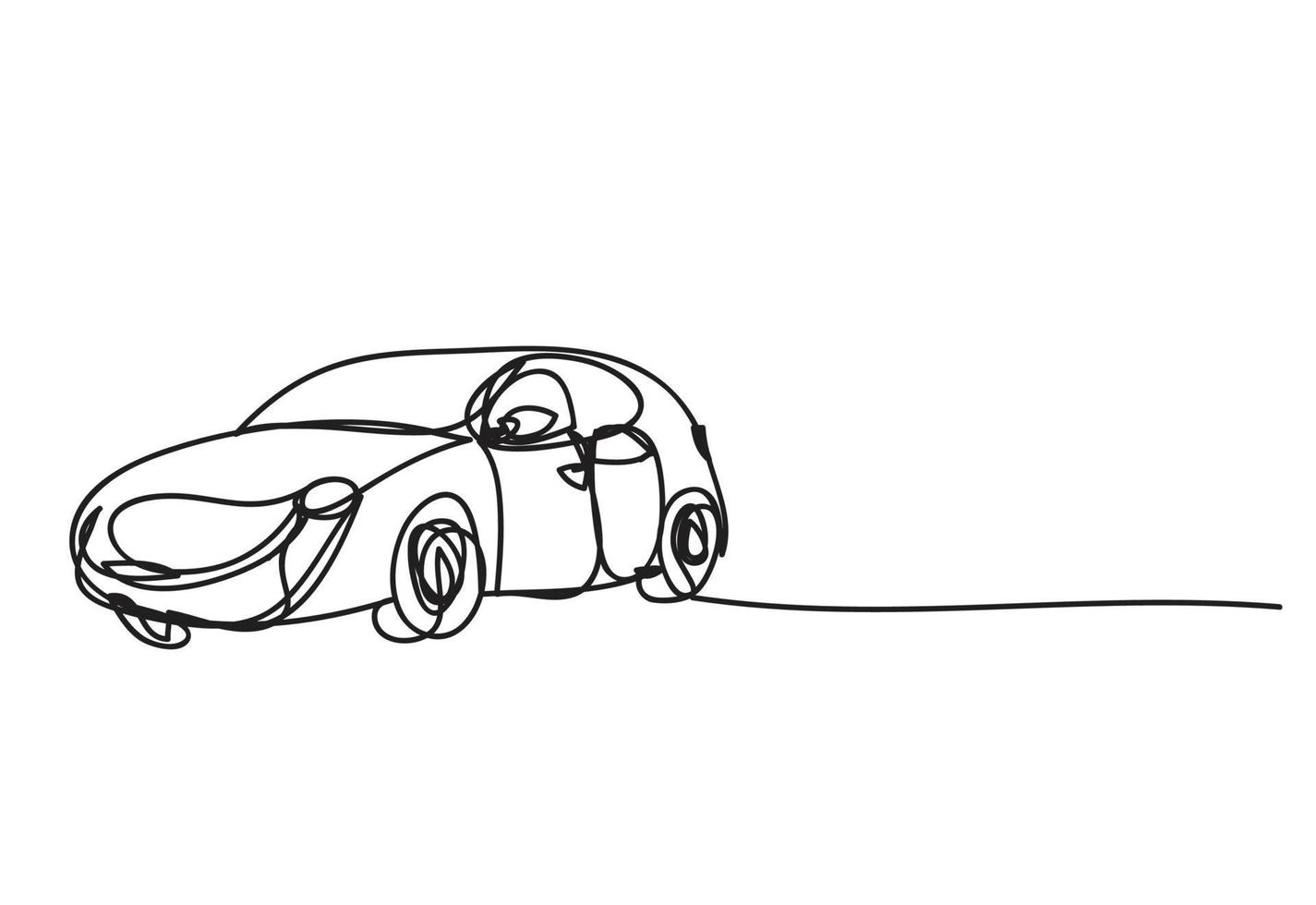 Car , continuous line drawing, vector design