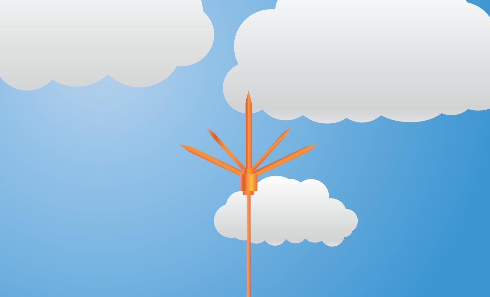 lightning rod, clouds and rain, Lightning in the sky, vector design