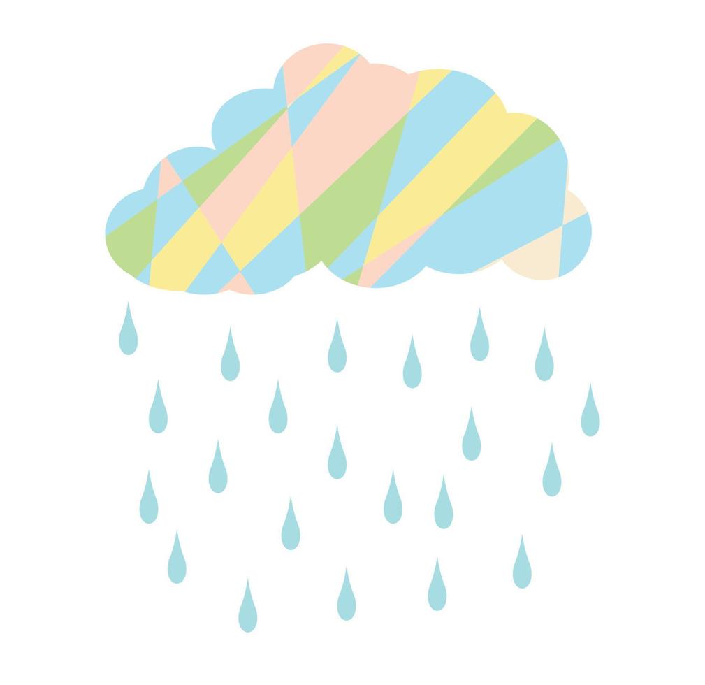 rain in white background,  rainy season, clouds and storm vector