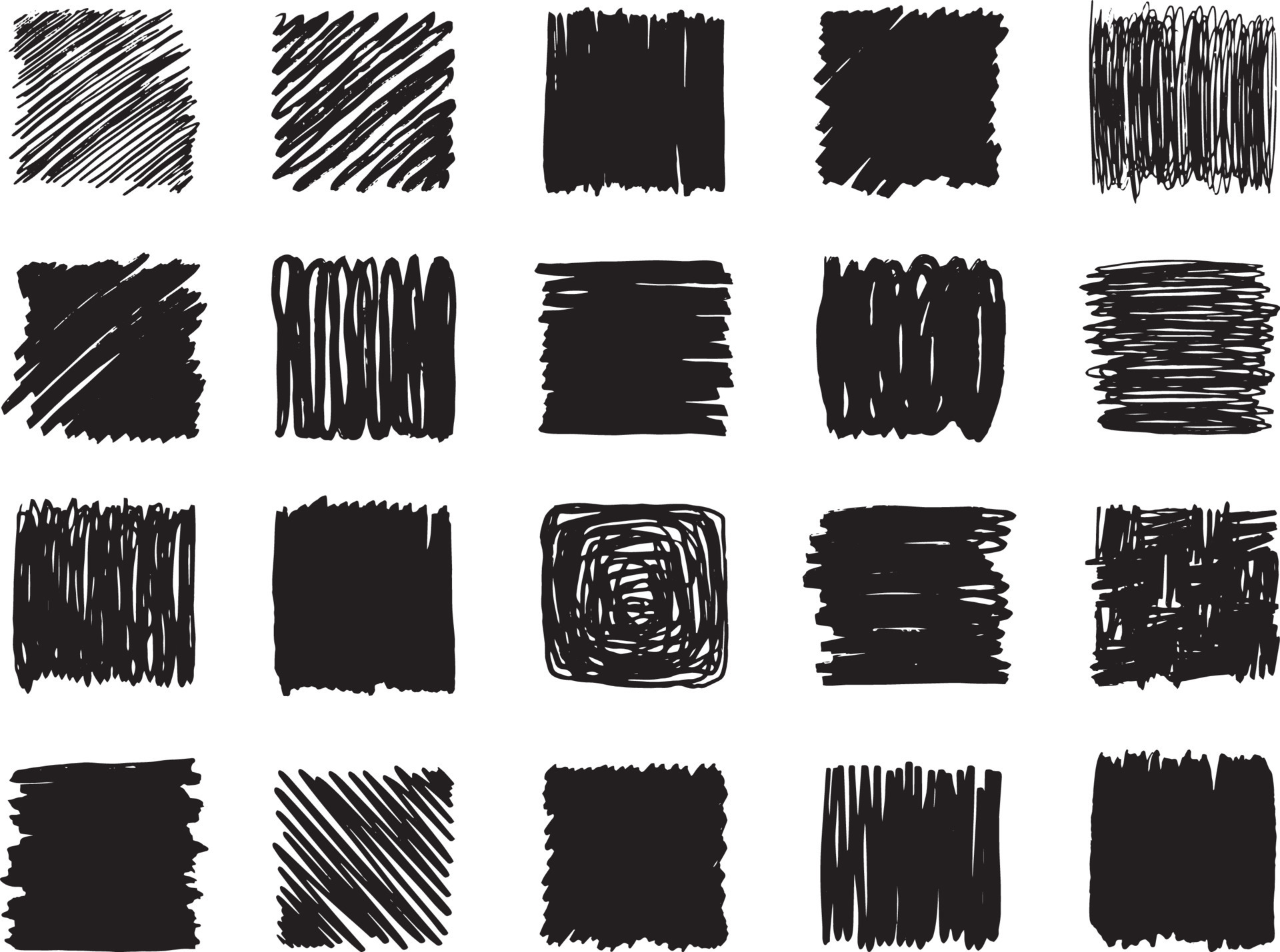 Vector set of square free hand brush element 7922260 Vector Art at Vecteezy