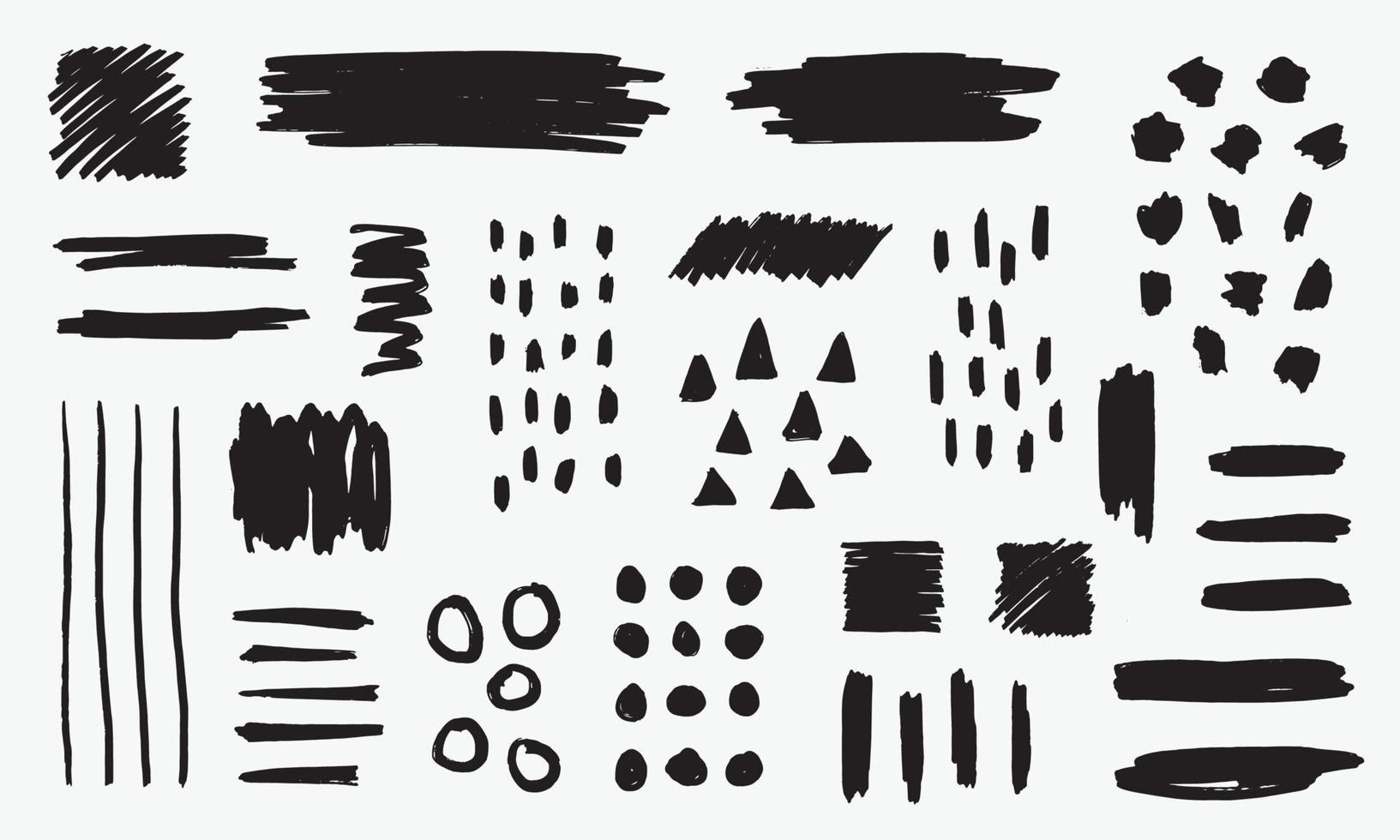 Vector set of free hand brush element