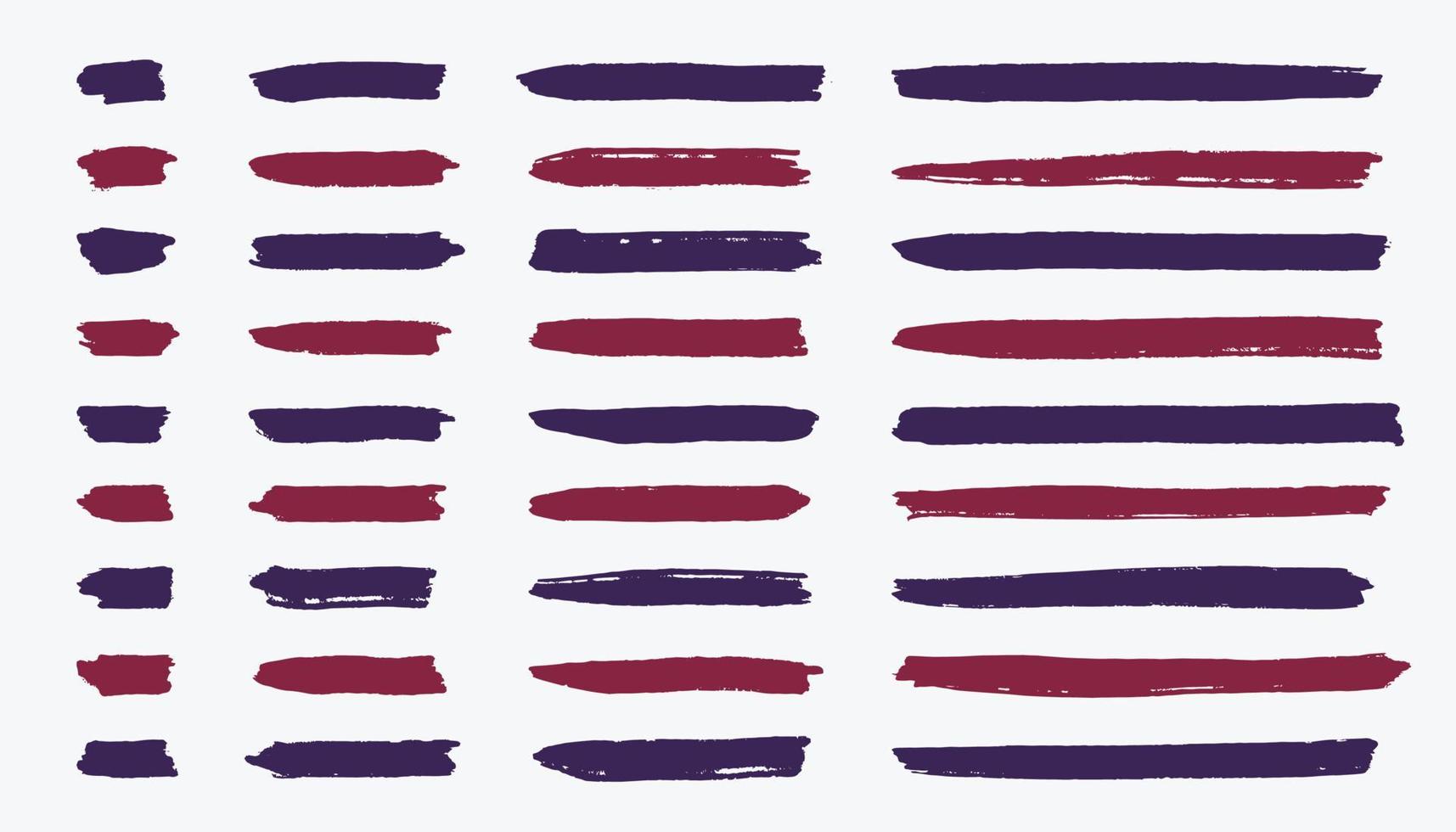 Vector set of free hand brush element