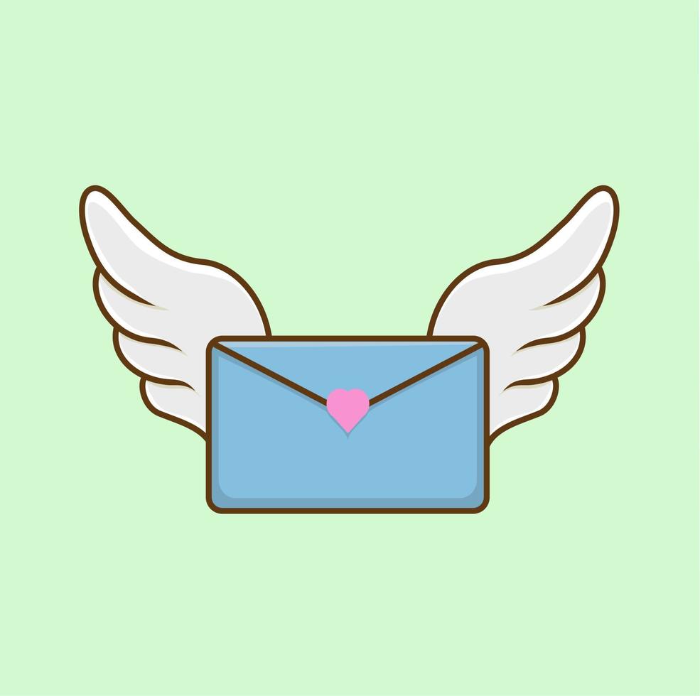 Mail With Wings simple clip art vector