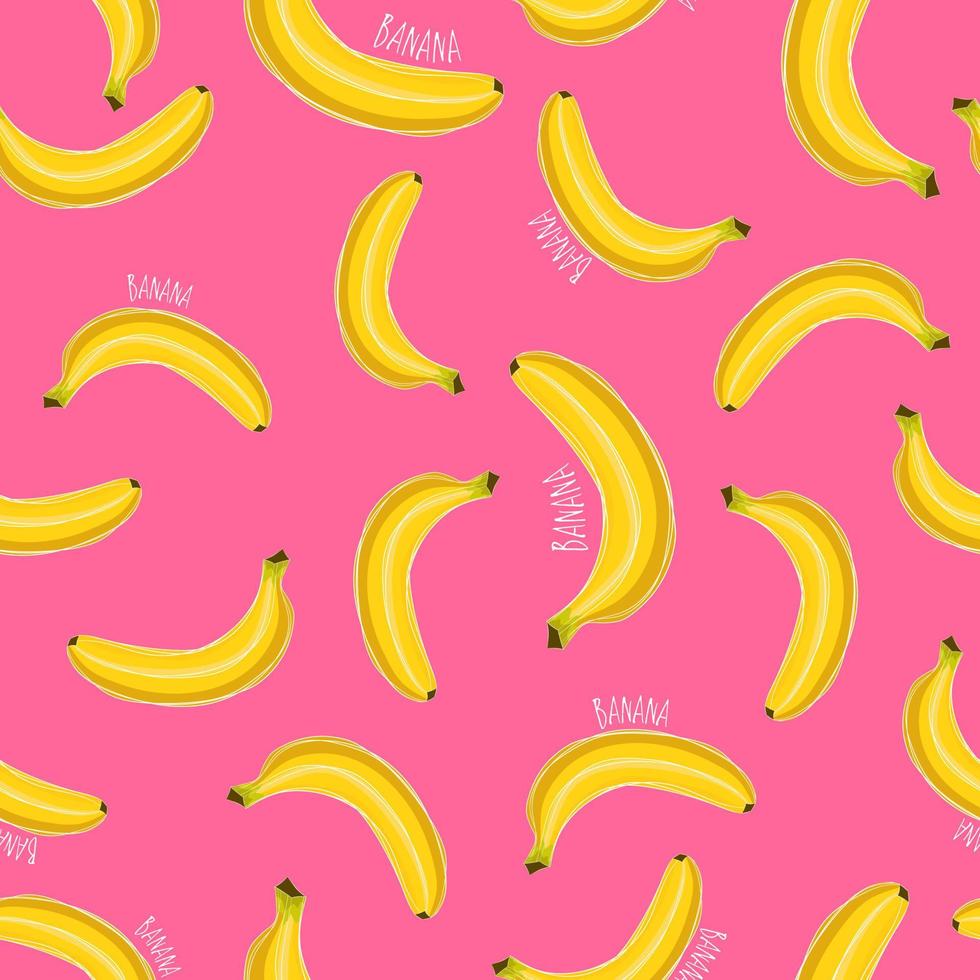 Summer seamless pattern. Bright print with banana style. vector