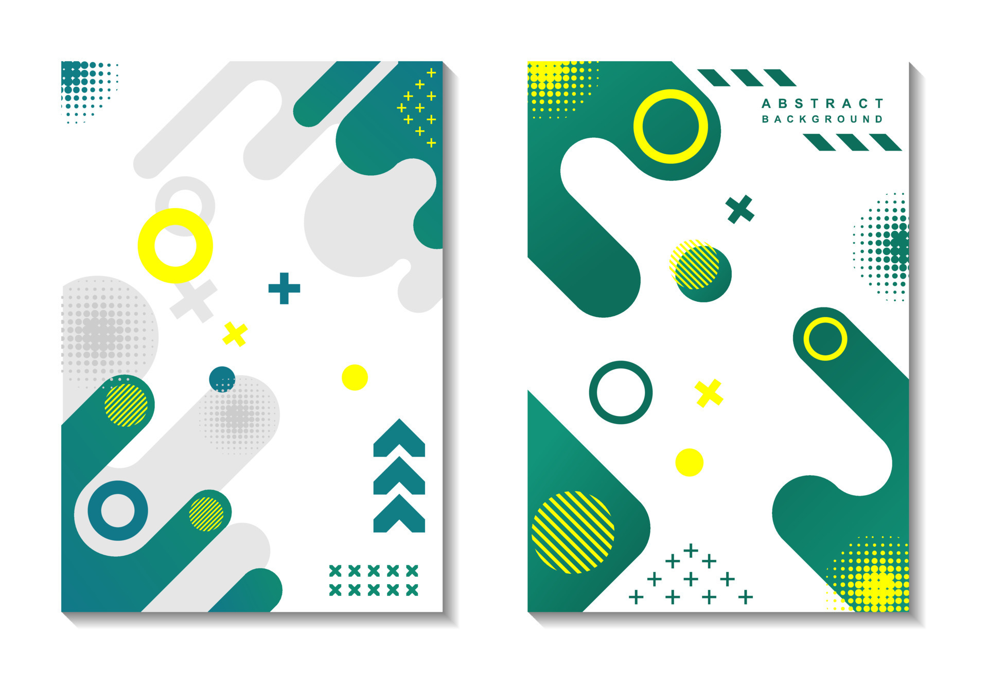 turquoise and yellow geometric abstract background shape book cover.eps