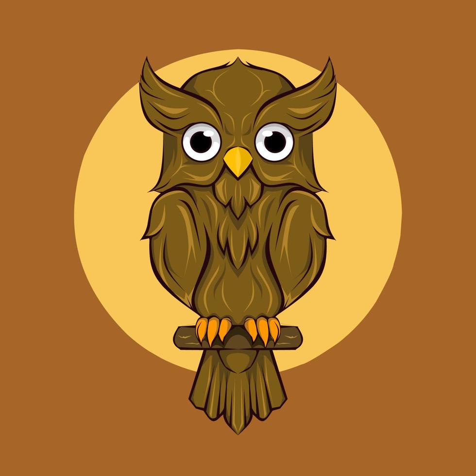 cute owl character with simple shape vector
