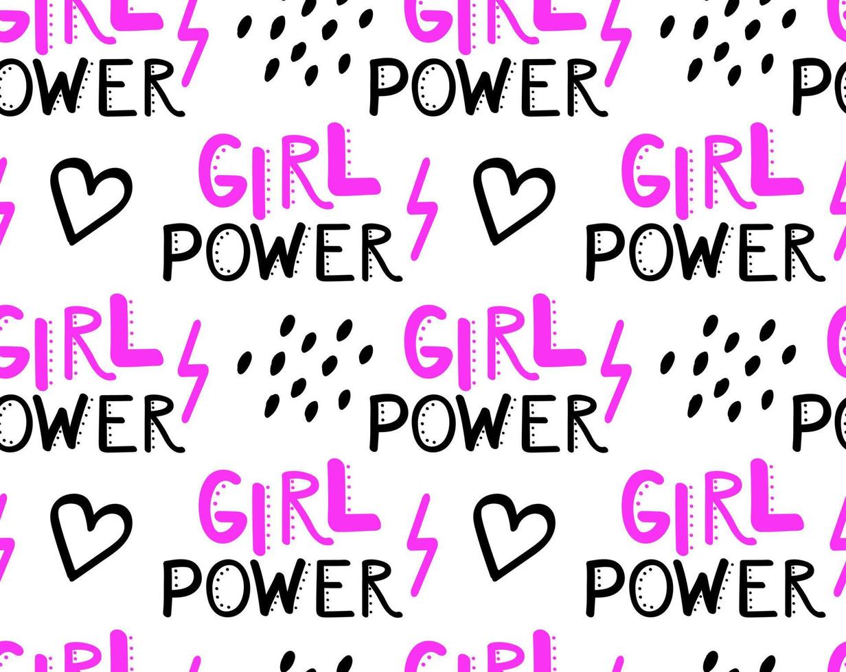 girl power seamless pattern vector