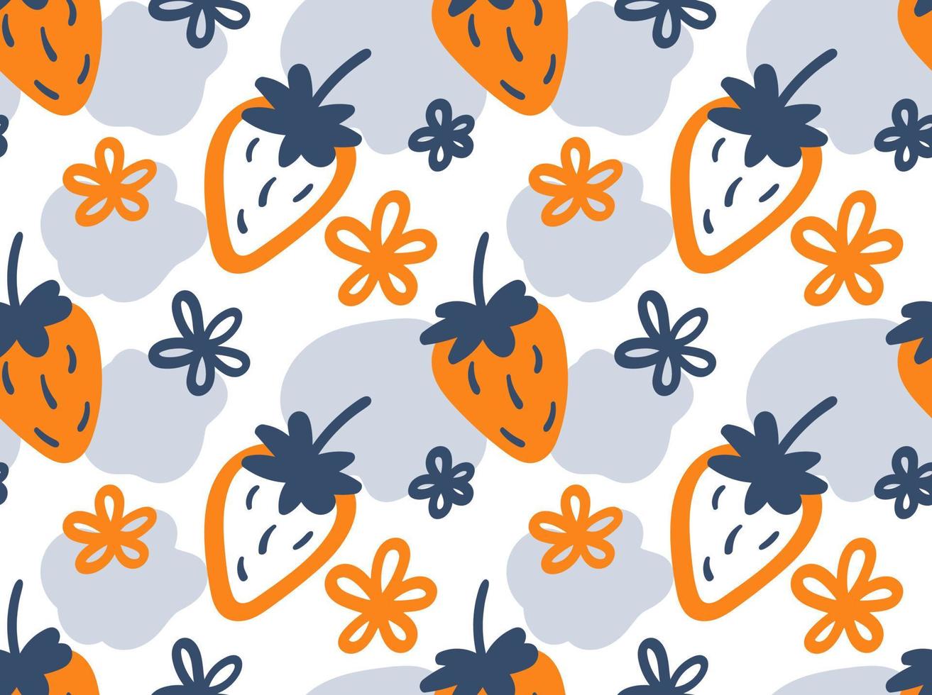 strawberry seamless pattern vector