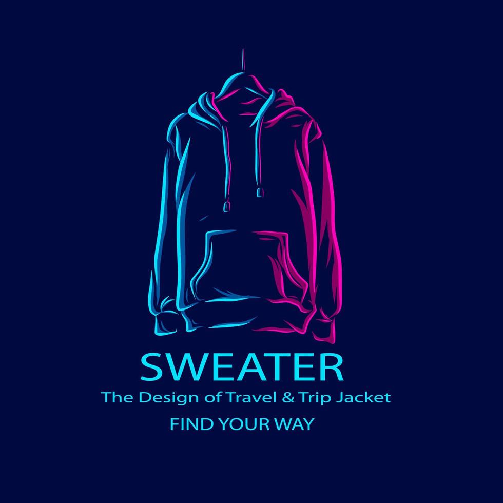 Hoodie sweater jacket line pop art portrait logo colorful design with dark background. Abstract vector illustration. 7922431 Vector Art at Vecteezy