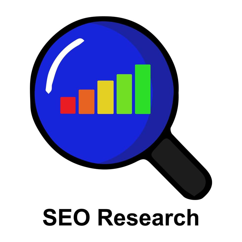 Icon SEO Research Vector Illustration