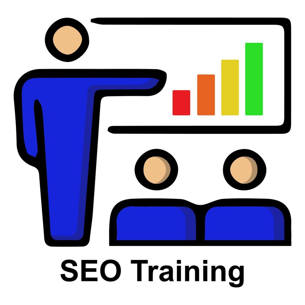 Icon SEO Training Vector Illustration