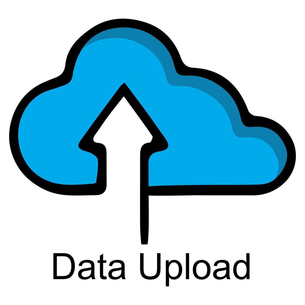 Icon Data Upload Vector Illustration