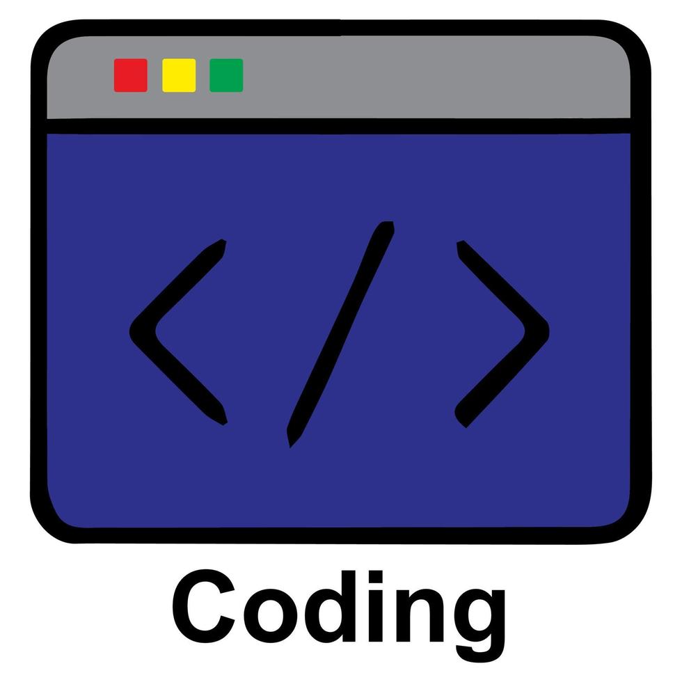 Icon Coding Vector Illustration