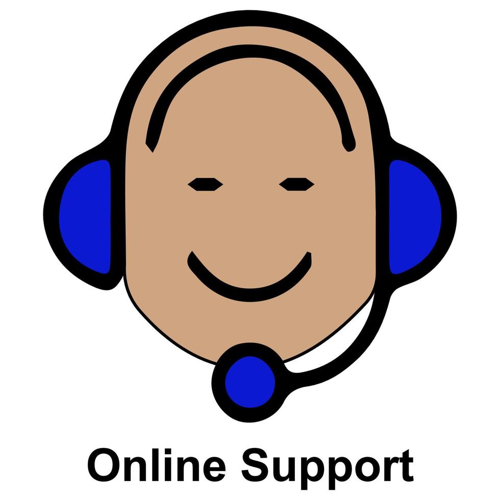 Icon Online Support Vector Illustration
