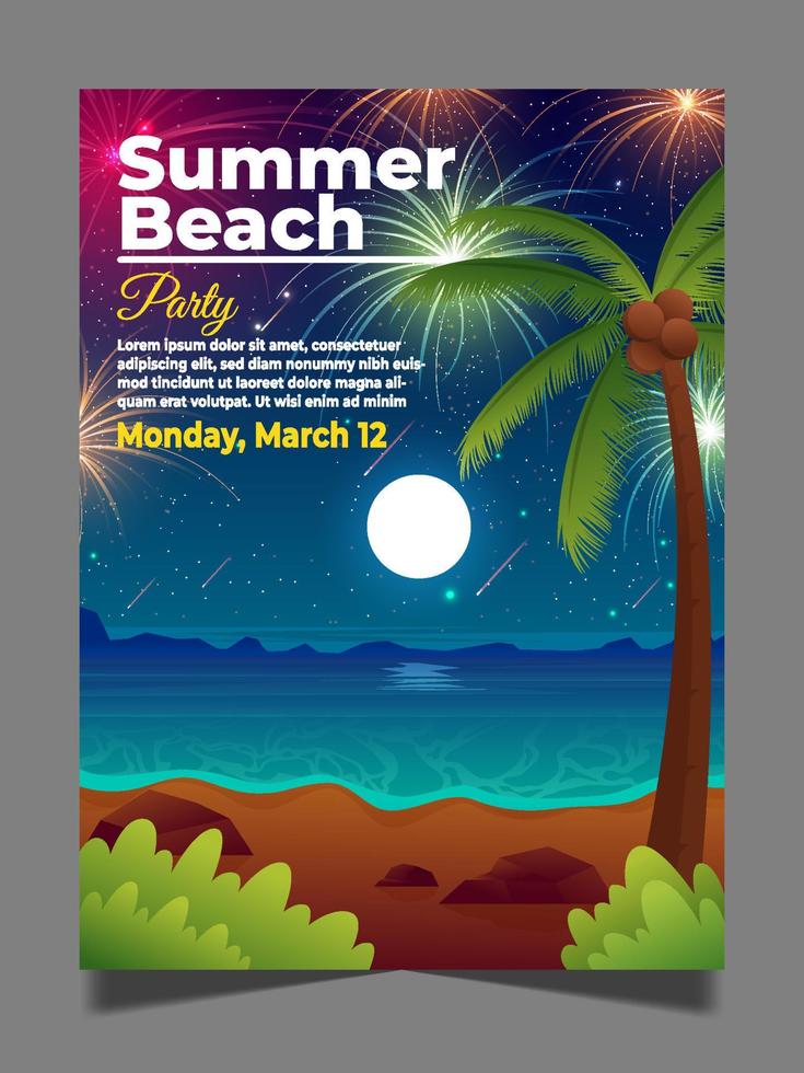 Summer Activity Firework Beach vector
