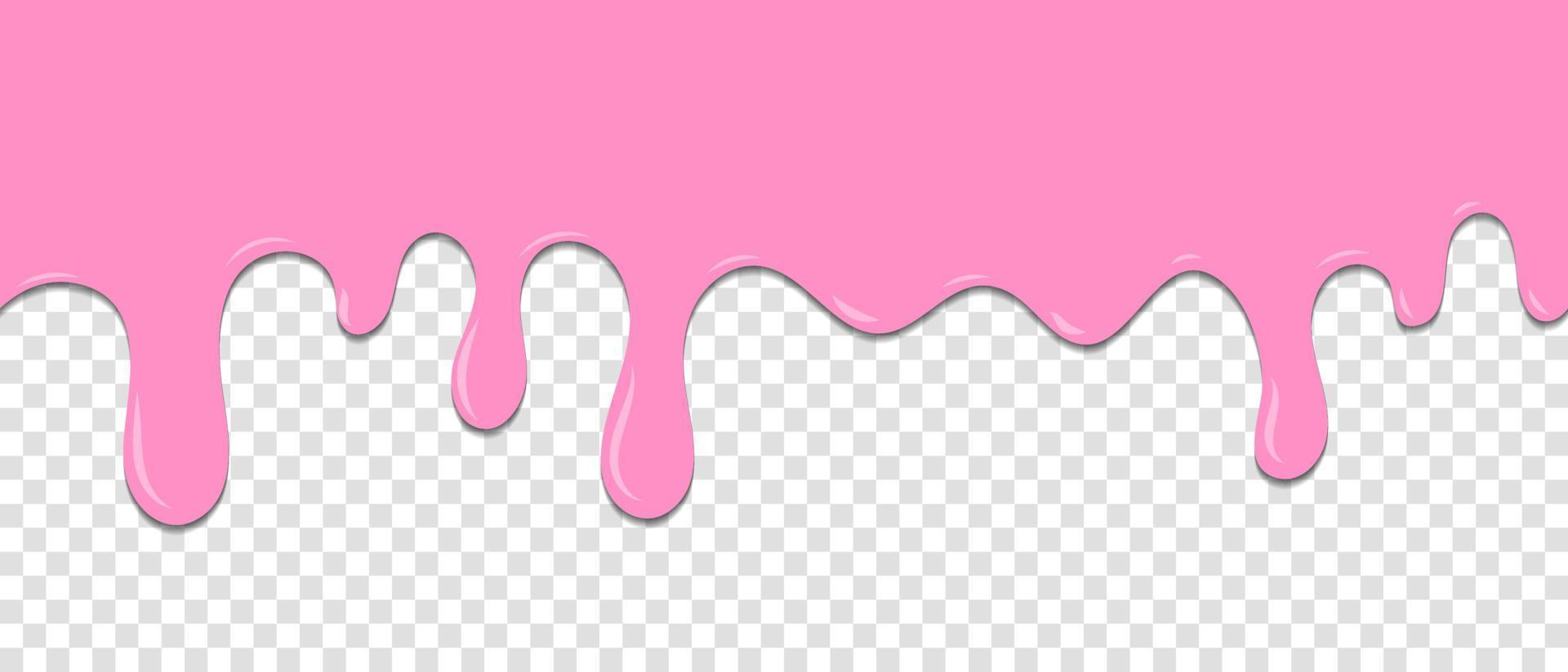 patrón sin costuras de goteo de crema rosa fresa derretida. fondo de postre con crema rosa fresa derretida. patrón sin fisuras de la bandera. ilustración vectorial vector