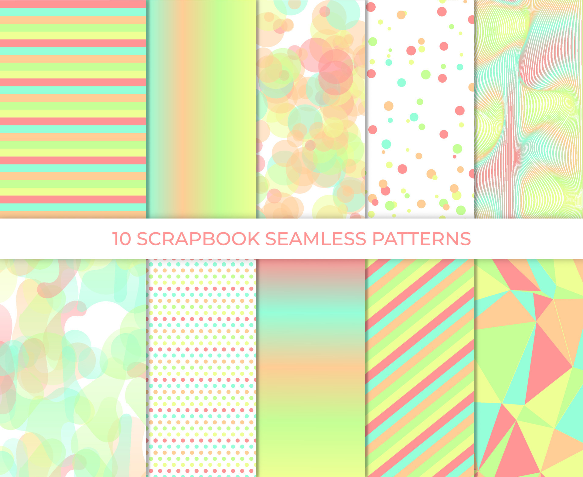 Scrapbook background. Seamless pattern. Cute paper for scrap design. Trendy modern texture
