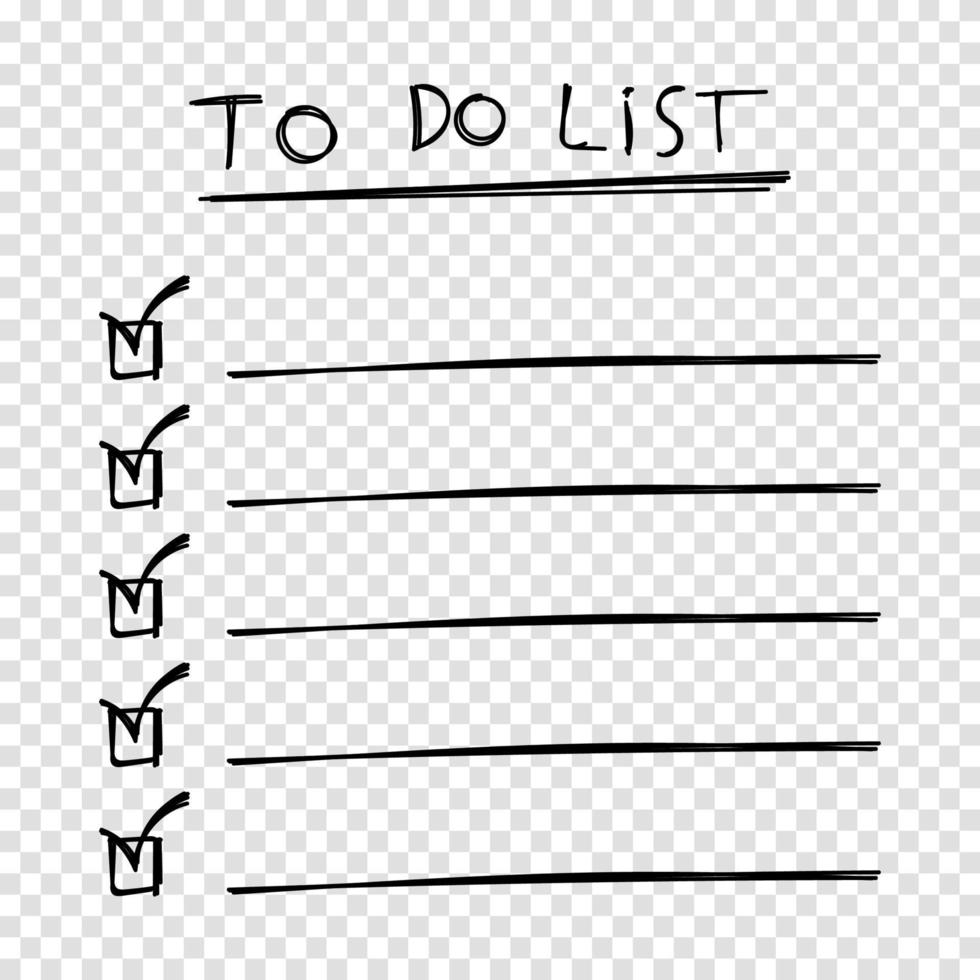 To do list icon with hand drawn text. Checklist, task list. Vector illustration