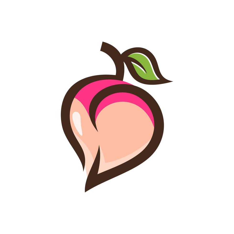 Peach Butt logo design vector illustration