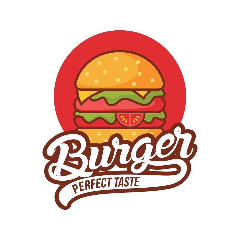 Ilustración de vector de plantilla de diseño de logotipo de hamburguesa