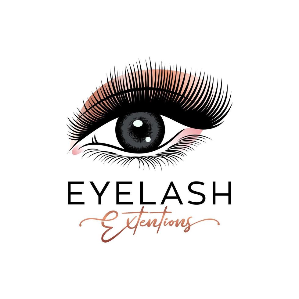 Luxury Beauty Eyelashes Logo Vector illustration