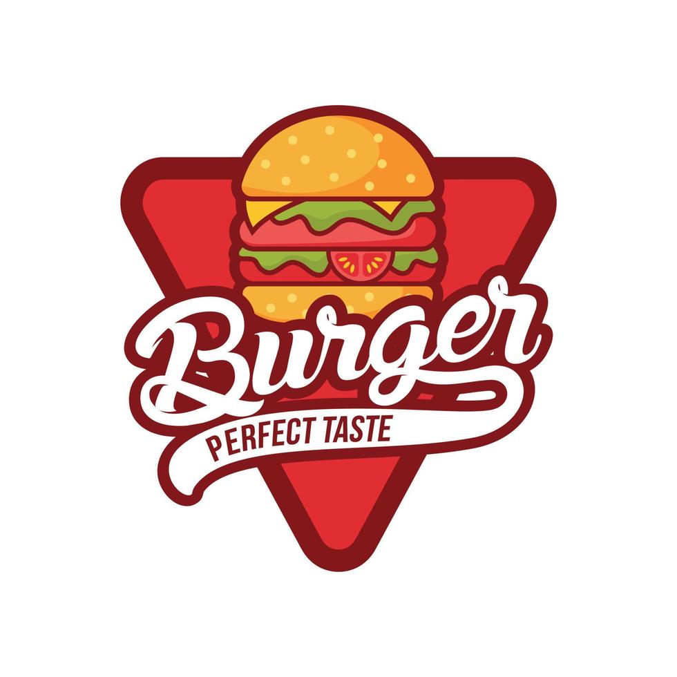 Ilustración de vector de plantilla de diseño de logotipo de hamburguesa