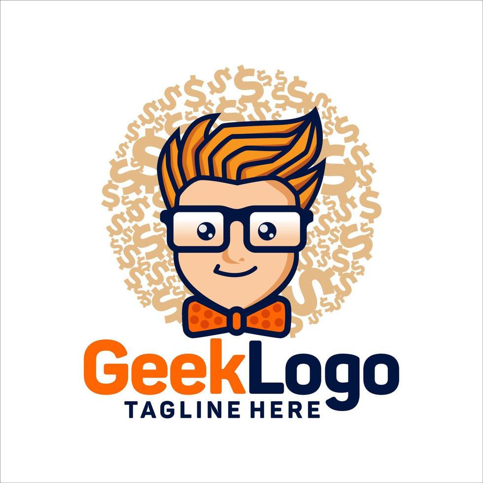 vector de plantilla de diseño de logotipo geek