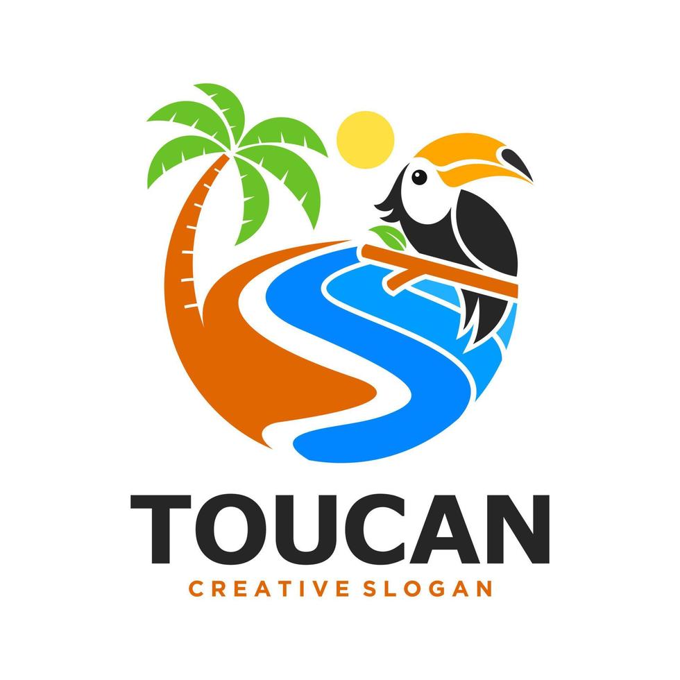 Ilustración de vector de mascota de pájaro tucán