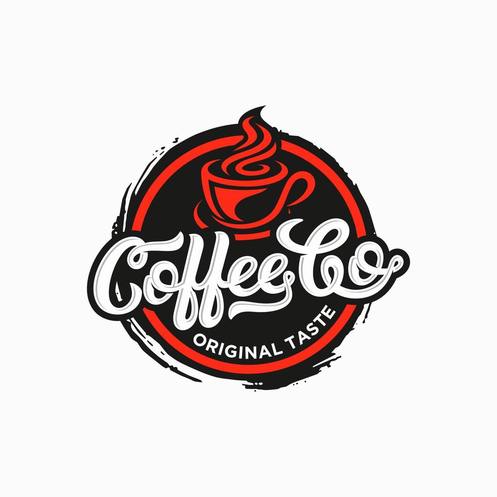 Coffee shop logo design template. Retro coffee emblem. Vector art.