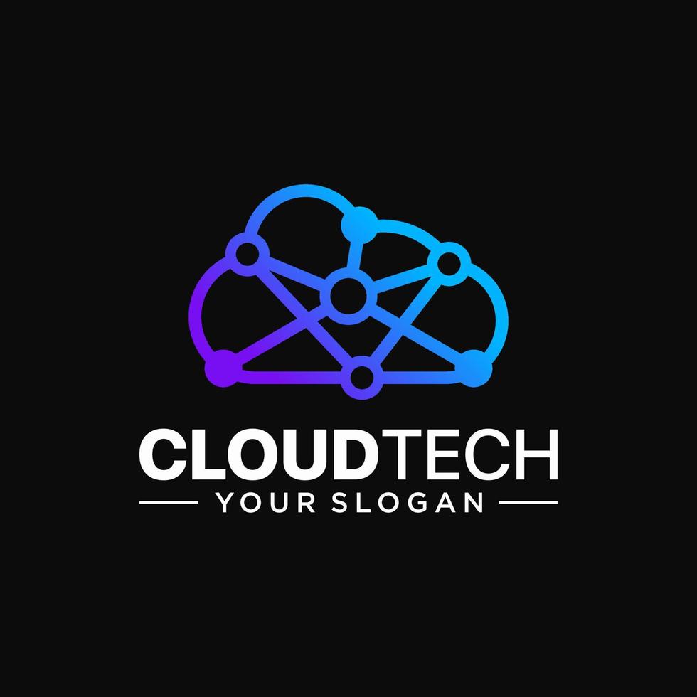 plantilla de diseño de logotipo de tecnología en la nube vector