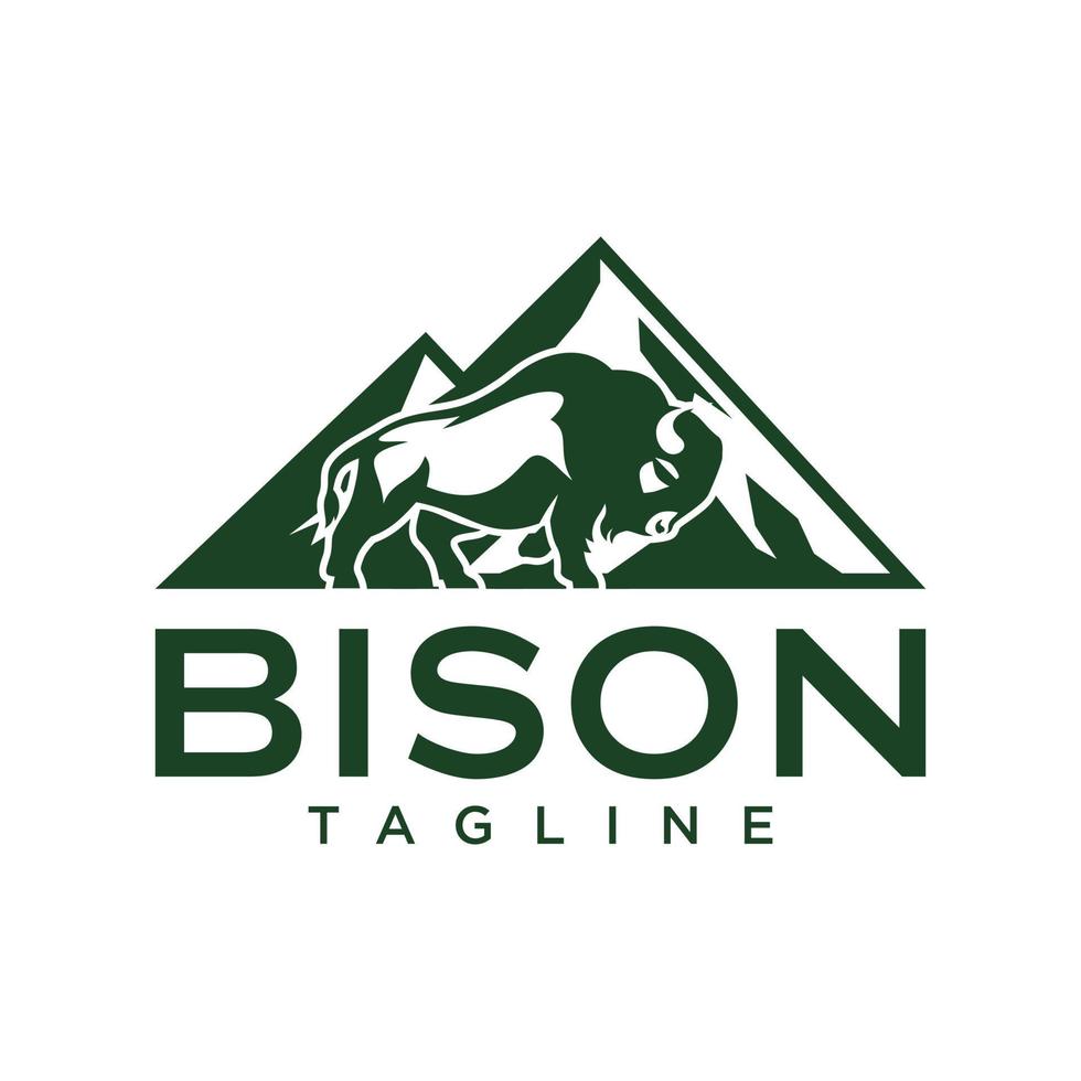 inspiración para el diseño del logotipo del vector de la mascota del bisonte