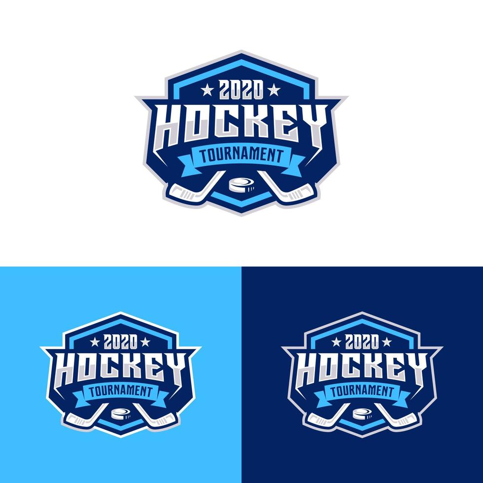 plantilla de logotipo de deporte de torneo de hockey. ilustración vectorial moderna. diseño de placa vector
