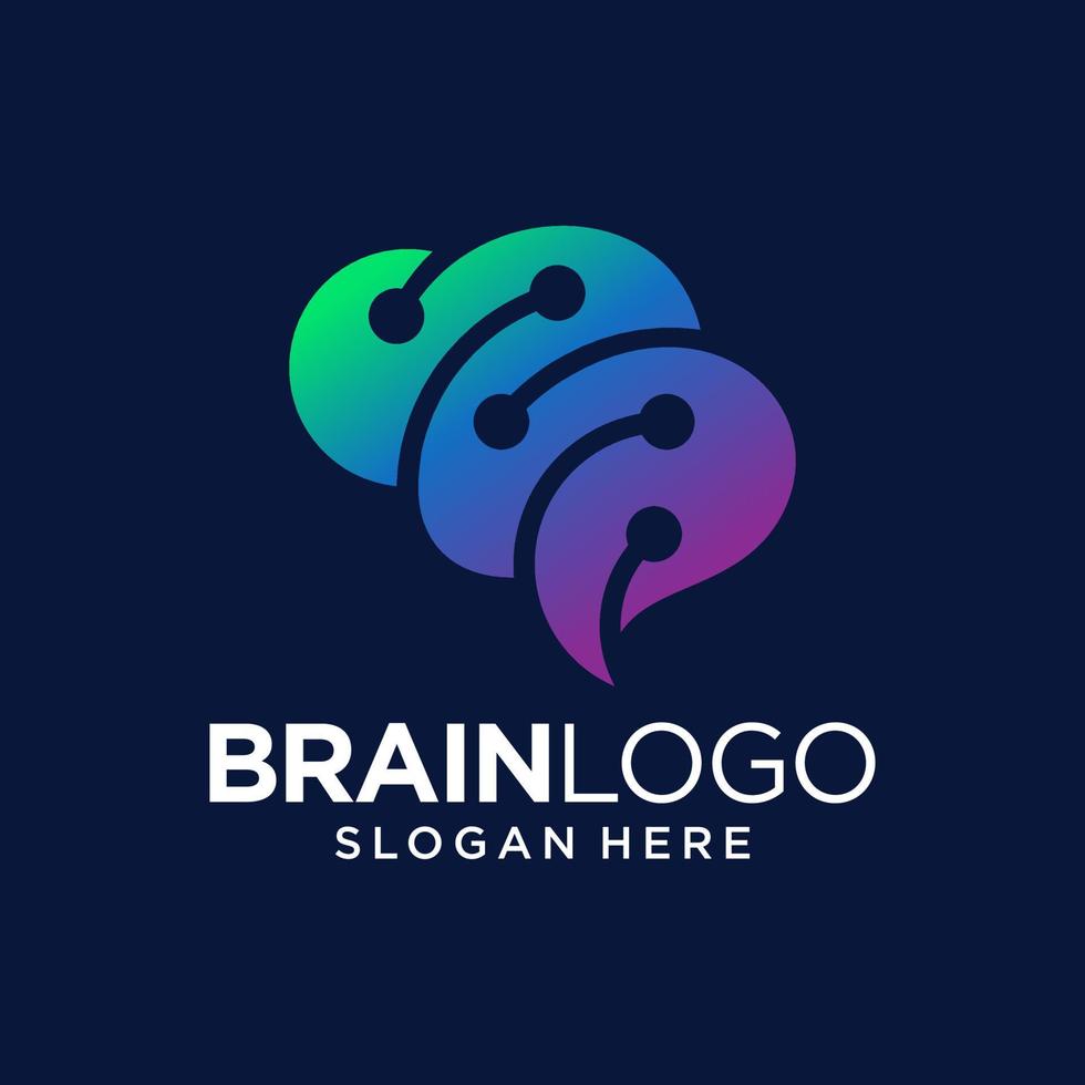 Brain Logo Design Vector Template
