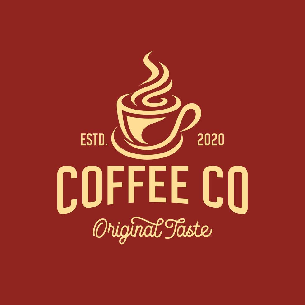 Coffee shop logo design template. Retro coffee emblem. Vector art.