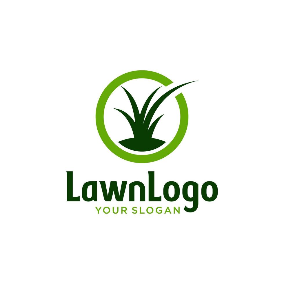 Lawn care logo design template vector