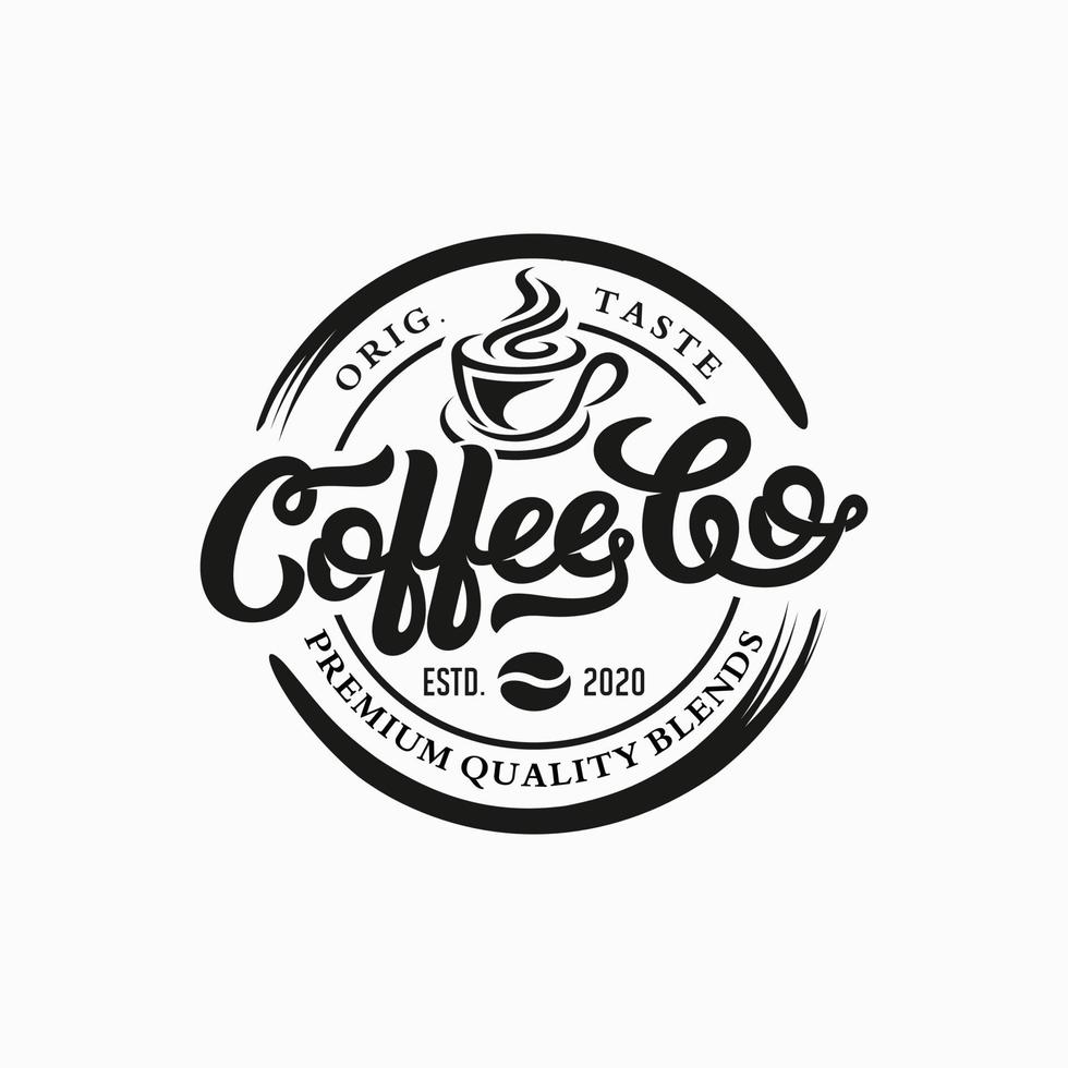 Coffee shop logo design template. Retro coffee emblem. Vector art.