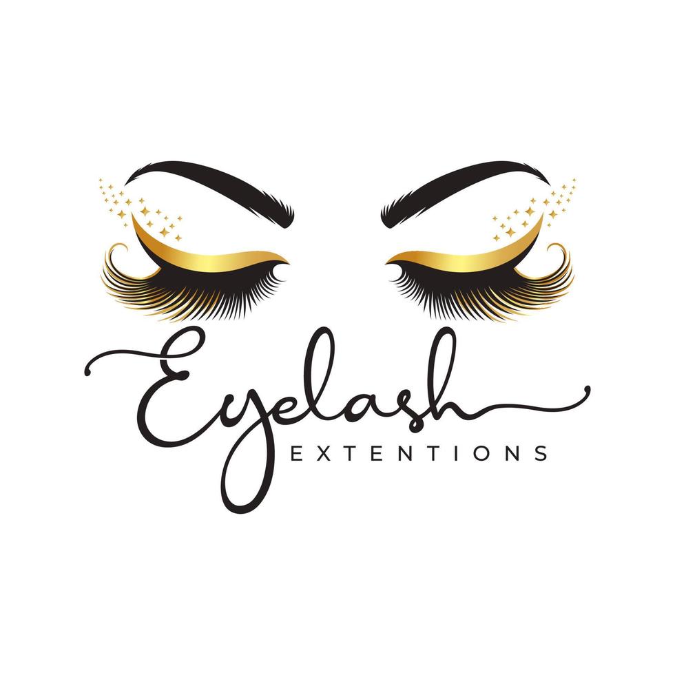 Luxury Beauty Eyelashes Logo Vector illustration