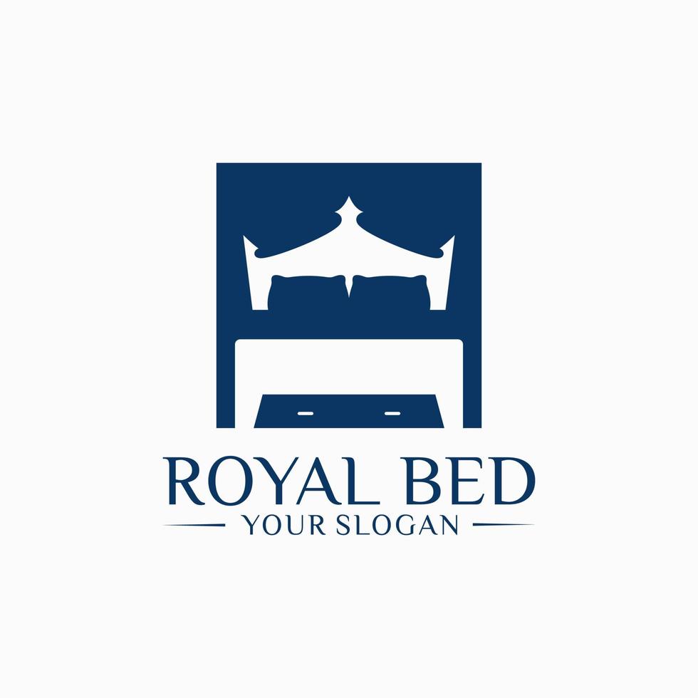 Bed Store Logo Design Vector Template