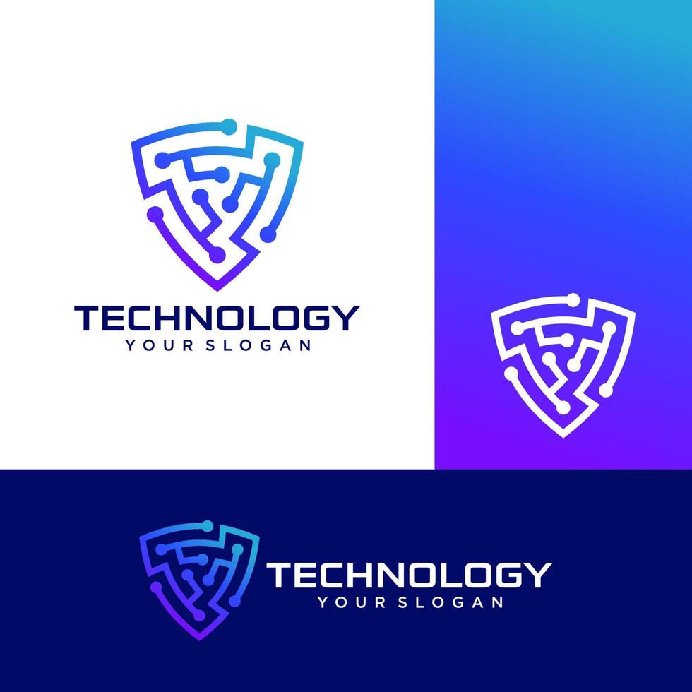 Tech Shield Logo Template Design Vector, Emblem, Design Concept, Creative Symbol, Icon vector