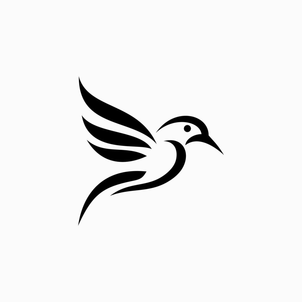 ilustración de diseño de icono de logotipo de línea de colibrí vector